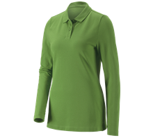 e.s. Piqué-Polo Longsleeve cotton stretch,Damen