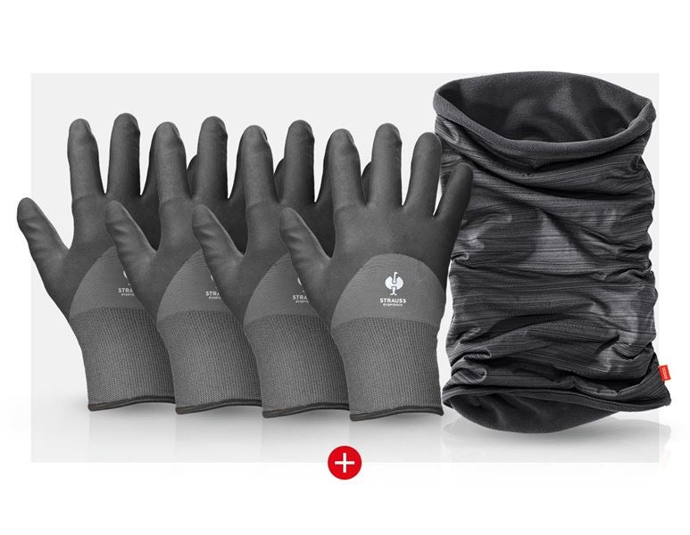 Hauptansicht, Nitrilschaum, 4x Nitril-Handschuhe evertouch winter Geschenk-Set, schwarz/grau