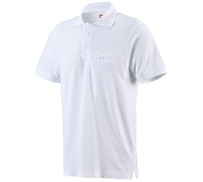 Hauptansicht, Bekleidung, e.s. Polo-Shirt cotton Pocket, weiß