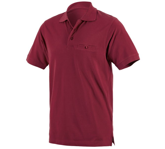 Hauptansicht, Bekleidung, e.s. Polo-Shirt cotton Pocket, bordeaux