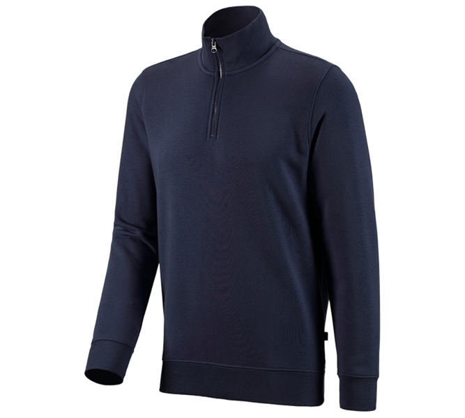 Hauptansicht, Bekleidung, e.s. ZIP-Sweatshirt poly cotton, dunkelblau