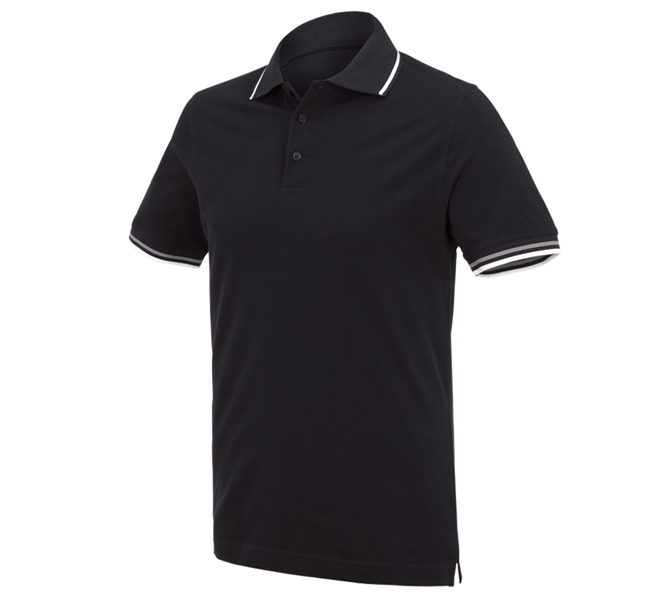 Hauptansicht, Bekleidung, e.s. Polo-Shirt cotton Deluxe Colour, schwarz/silber