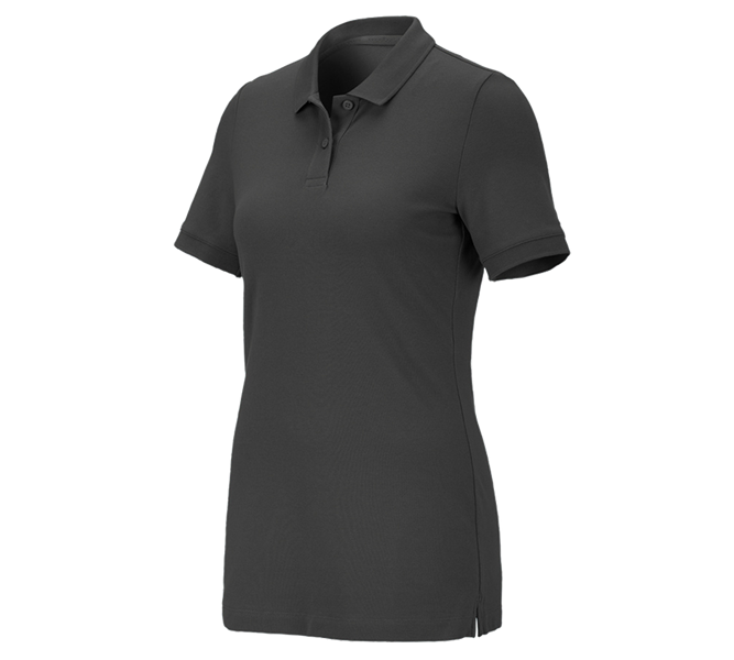 Hauptansicht, Basics, e.s. Piqué-Polo cotton stretch, Damen, anthrazit