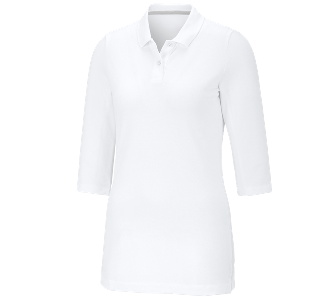 Hauptansicht, Medical, e.s. Piqué-Polo 3/4 Arm cotton stretch, Damen, weiß