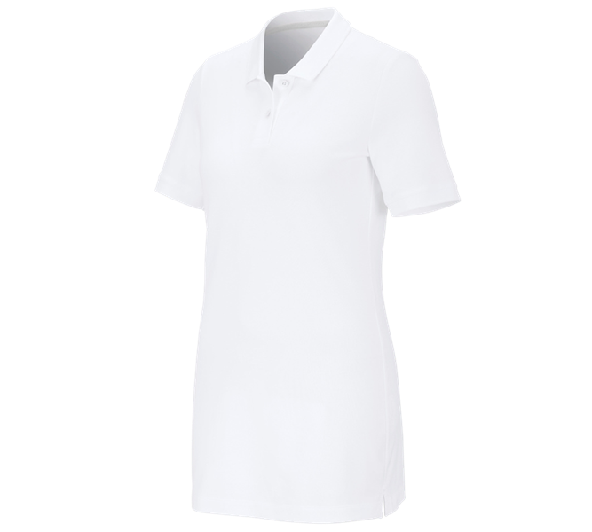 Hauptansicht, Medical, e.s. Piqué-Polo cotton stretch, Damen, long fit, weiß