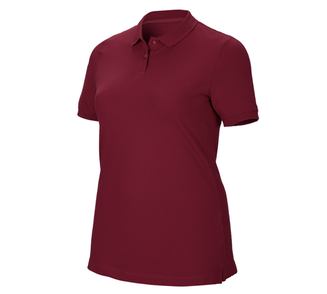 Hauptansicht, Damen, e.s. Piqué-Polo cotton stretch, Damen, plus fit, bordeaux