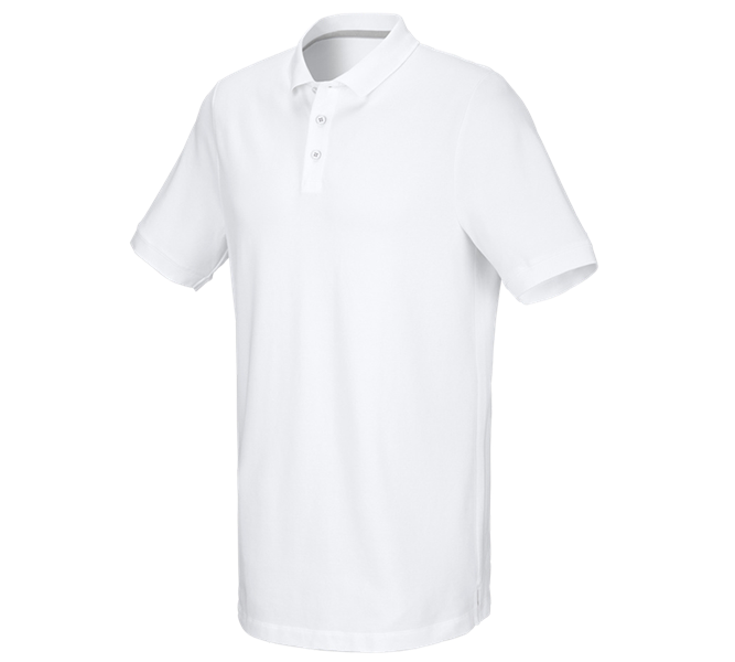 Hauptansicht, Medical, e.s. Piqué-Polo cotton stretch, long fit, weiß