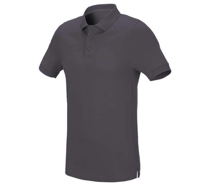 Hauptansicht, Gastro, e.s. Piqué-Polo cotton stretch, slim fit, anthrazit