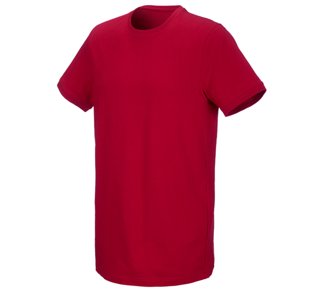 Hauptansicht, Gastro, e.s. T-Shirt cotton stretch, long fit, feuerrot