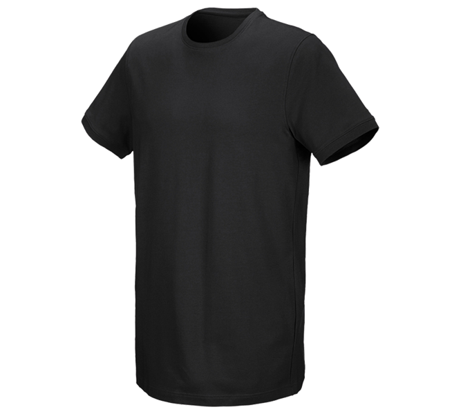 Hauptansicht, Bekleidung, e.s. T-Shirt cotton stretch, long fit, schwarz