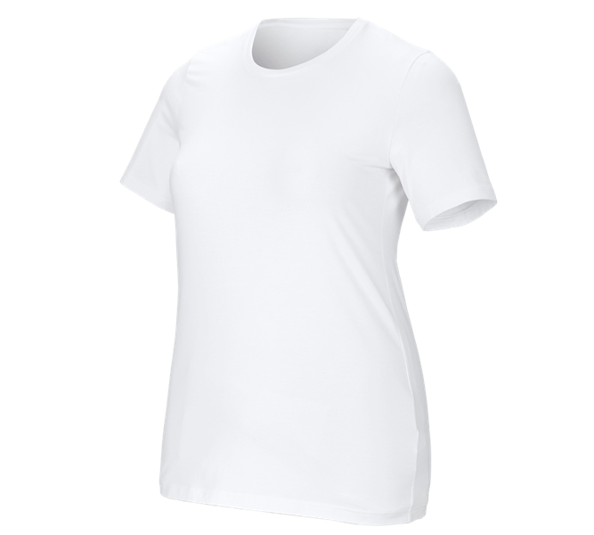 Hauptansicht, Medical, e.s. T-Shirt cotton stretch, Damen, plus fit, weiß