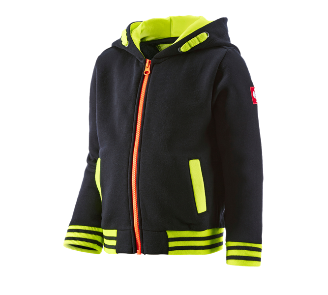 Hauptansicht, Kinder, Hoody-Sweatjacke e.s.motion 2020, Kinder, schwarz/warngelb/warnorange