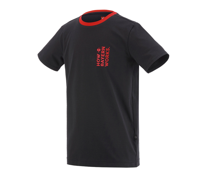 Hauptansicht, Shirts & Co., FCB Premium Kids T-Shirt Cotton Stretch, black/straussred