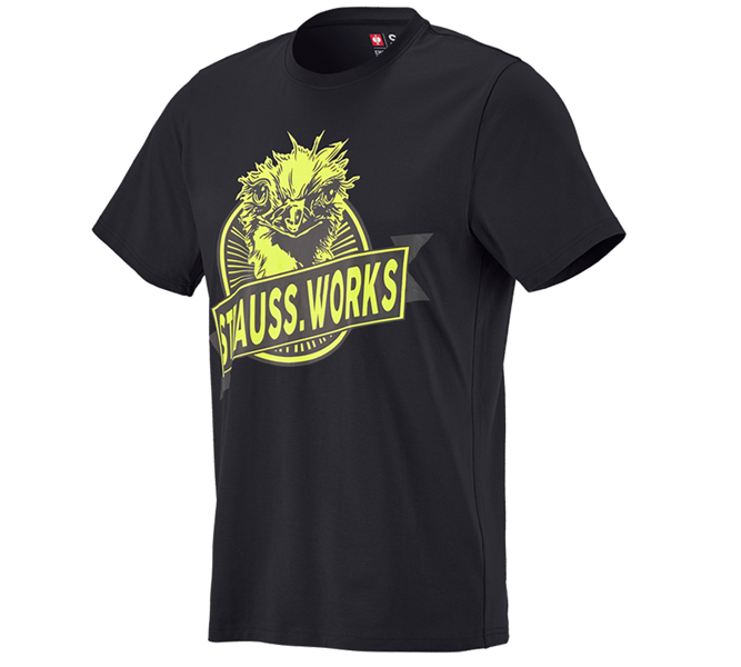 Hauptansicht, T-Shirts, e.s. T-Shirt strauss works, schwarz/warngelb