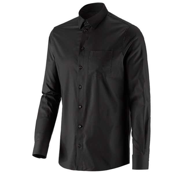 Hauptansicht, Gastro, e.s. Business Hemd cotton stretch, regular fit, schwarz