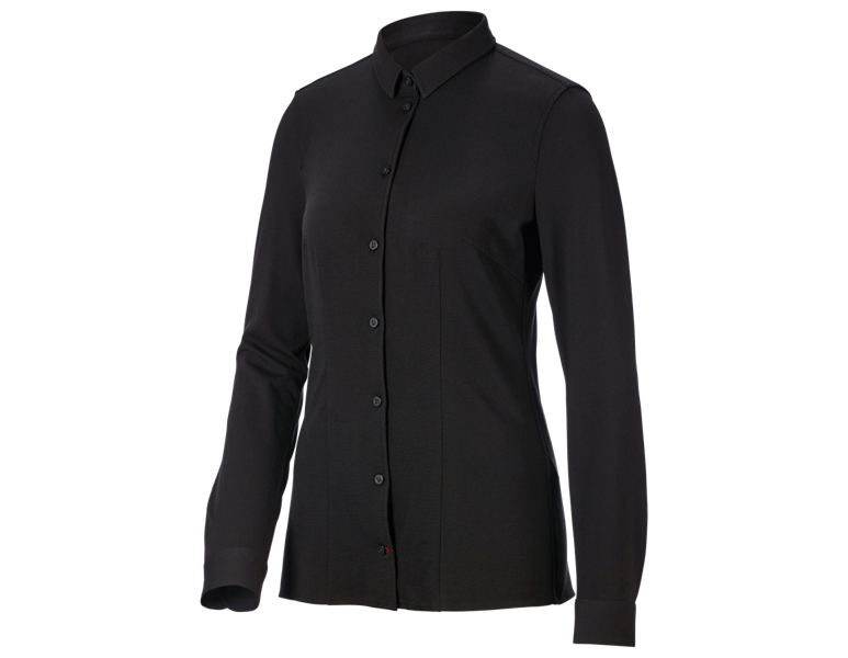 Hauptansicht, Gastro, e.s. Piqué-Business Bluse, schwarz