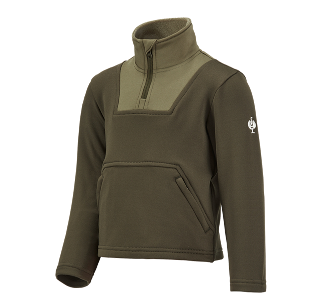 Hauptansicht, Shirts & Co., Funkt.-Troyer thermo stretch e.s.concrete, Kinder, schlammgrün/stipagrün