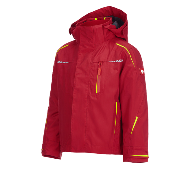 Hauptansicht, Regenjacken, 3 in 1 Funktionsjacke e.s.motion 2020, Kinder, feuerrot/warngelb