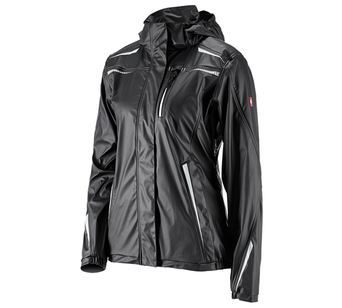 Hauptansicht, Regenjacken, Regenjacke e.s.motion 2020 superflex, Damen, schwarz/platin