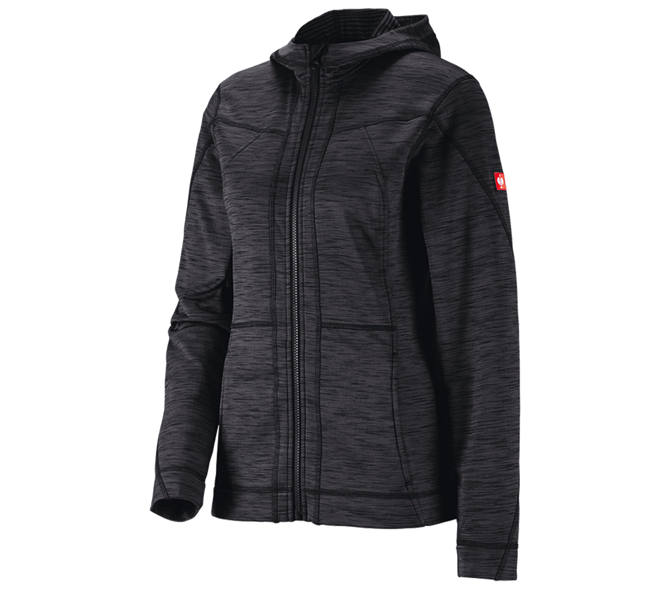 Hauptansicht, Damen, Kapuzenjacke isocell e.s.dynashield, Damen, schwarz melange