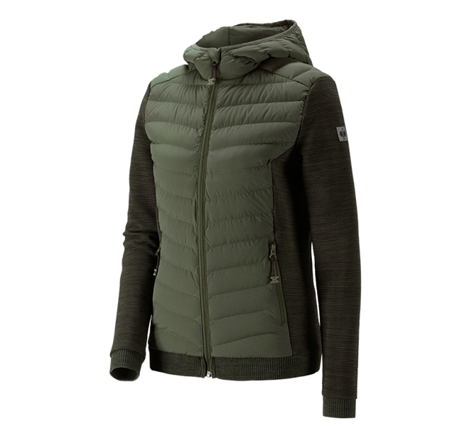 Hauptansicht, Galabau / Forst- und Landwirtschaft, Hybrid Kapuzenstrickjacke e.s.motion ten, Damen, tarngrün melange