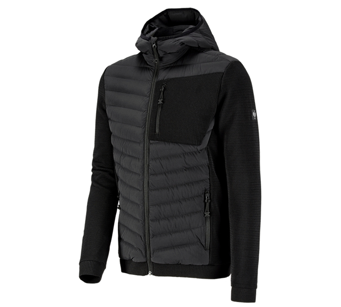 Hauptansicht, Jacken, Hybrid Kapuzenstrickjacke e.s.motion ten, schwarz