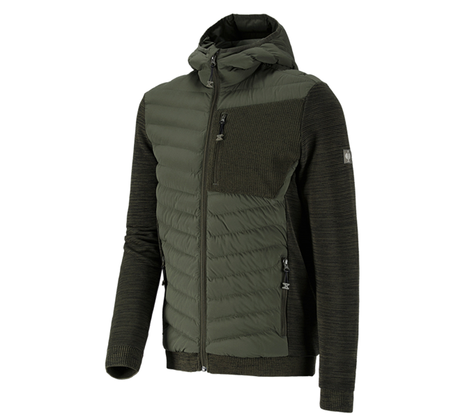 Hauptansicht, Galabau / Forst- und Landwirtschaft, Hybrid Kapuzenstrickjacke e.s.motion ten, tarngrün melange