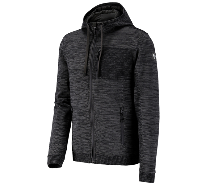 Hauptansicht, Jacken, Windbreaker Kapuzenstrickjacke e.s.motion ten, oxidschwarz melange