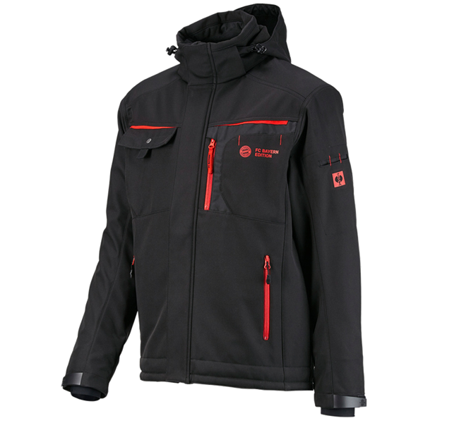 Hauptansicht, Softshelljacken, FCB Work Jacket, black/straussred