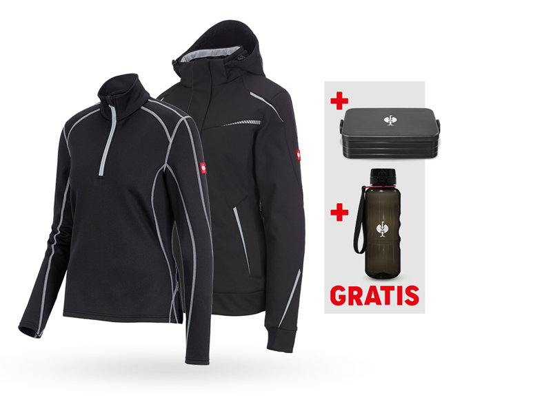 Hauptansicht, Größere Geschenke, SET: Winter Softshellj. e.s.motion 2020+Troyer,Da., schwarz/platin