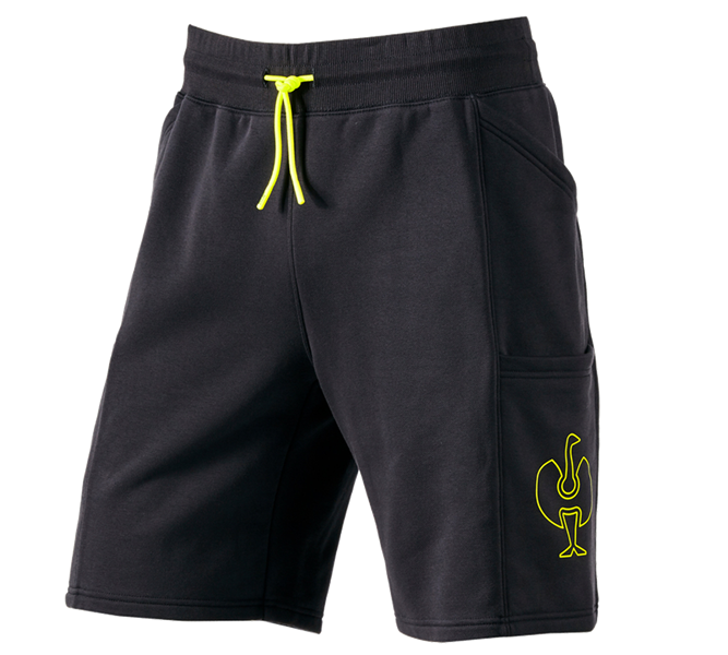 Hauptansicht, Shorts | 3/4 Hosen, Sweat Short e.s.trail, schwarz/acidgelb