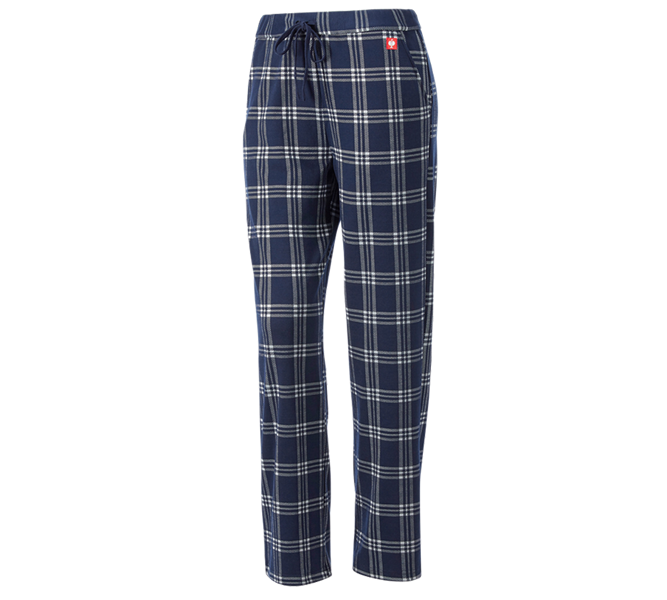 Hauptansicht, Bekleidung, e.s. Karo-Pyjama Hose, Damen, tiefblau/weiß