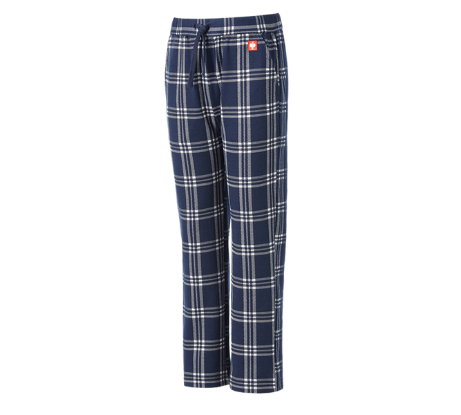 Hauptansicht, Bekleidung, e.s. Karo-Pyjama Hose, Kinder, tiefblau/weiß