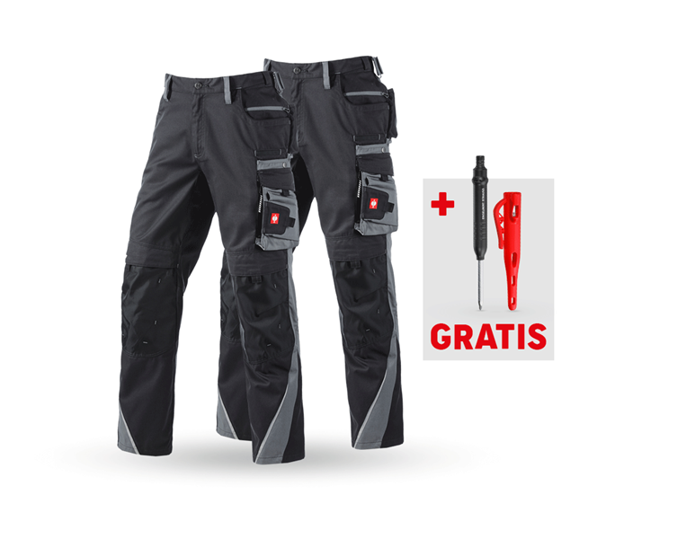 Hauptansicht, SALE, SET: 2x Bundhose e.s.motion, graphit/zement