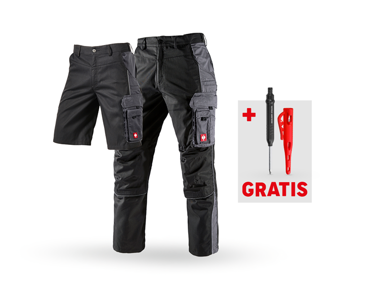 Hauptansicht, Bekleidung, SET: Bundhose + Short e.s.active, schwarz/anthrazit