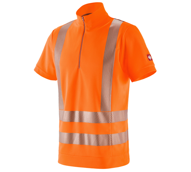 Hauptansicht, T-Shirts, e.s. Warnschutz Funktions ZIP-T-Shirt UV, warnorange