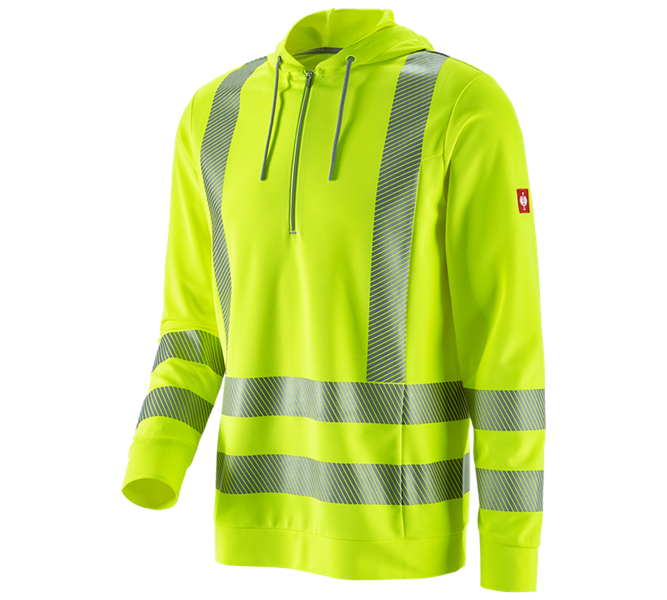 Hauptansicht, Herren, e.s. Warnschutz Funktions Hoody-Longsleeve UV, warngelb