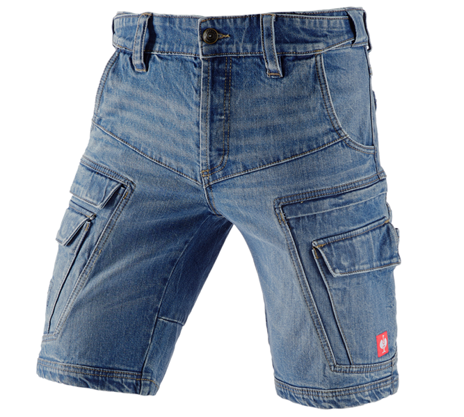 Hauptansicht, Shorts | 3/4 Hosen, e.s. Cargo Worker-Jeans-Short POWERdenim, stonewashed