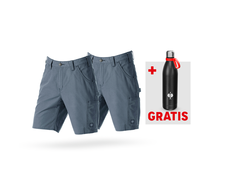 Hauptansicht, Aktions-Sets, SET: 2x Short e.s.iconic + GRATIS Thermoflasche, oxidblau