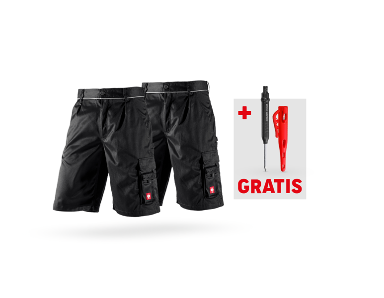 Hauptansicht, Bekleidung, SET: 2x Short e.s.image + GRATIS Tieflochmarker, schwarz