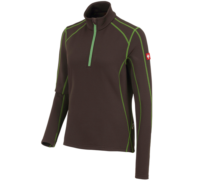 Hauptansicht, Shirts & Co., Funkt.-Troyer thermo stretch e.s.motion 2020, Da., kastanie/seegrün