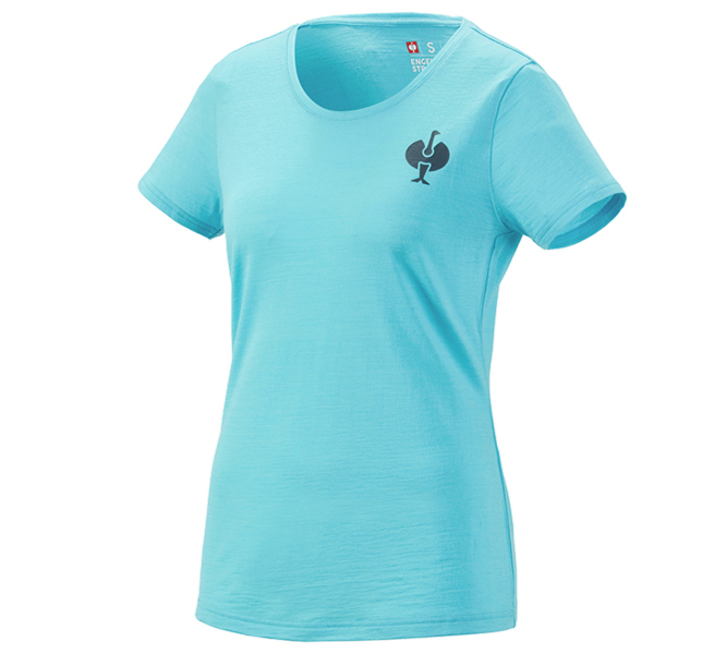 Hauptansicht, e.s.trail, T-Shirt Merino e.s.trail, Damen, lapistürkis/anthrazit