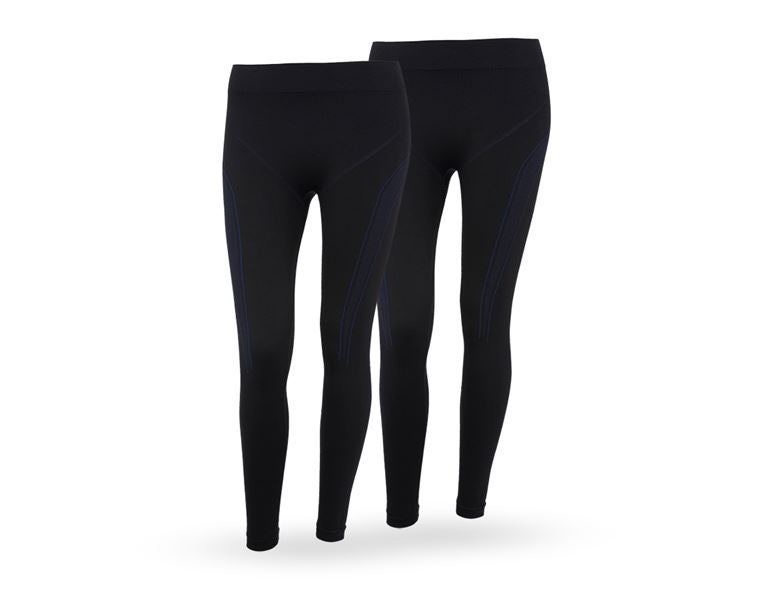 Hauptansicht, Bekleidung, Doppelpack e.s. Funkt.-Long Pants seamless-warm,D., schwarz/enzianblau