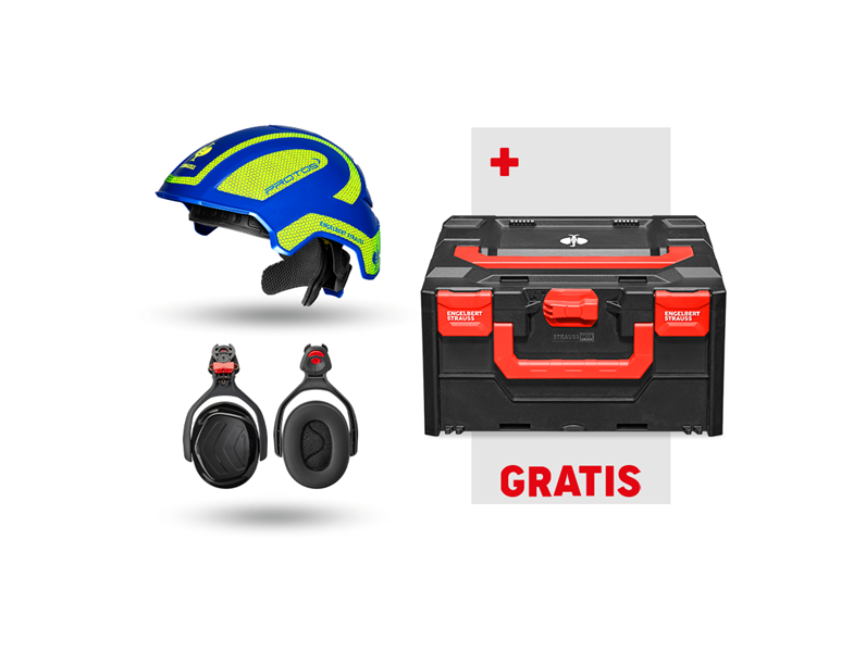 Hauptansicht, Werkzeuge, Arbeitsschutz-Set Protos + GRATIS STRAUSSbox 215, kornblau/warngelb