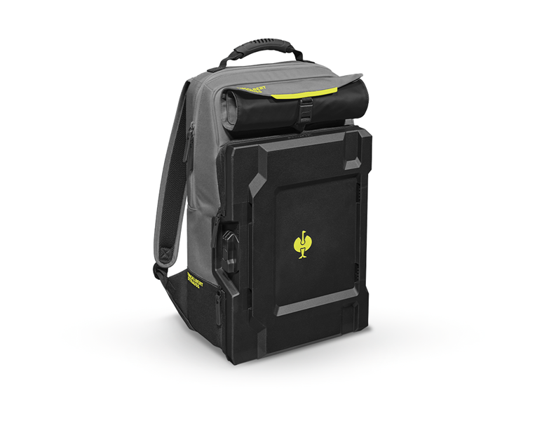 Hauptansicht, Werkzeuge, STRAUSSbox Rucksack, basaltgrau/acidgelb