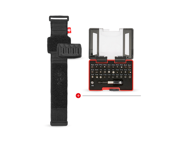 Hauptansicht, Magnetrast-System, Wrist band Bit-Set e.s.tool concept