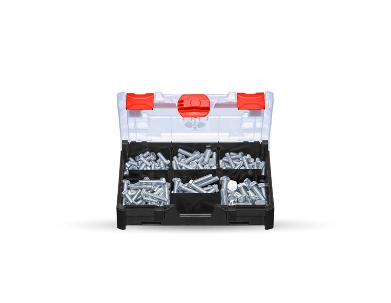 Hauptansicht, Schrauben, Sechskantschr. DIN 933 M8/M10 STRAUSSbox mini