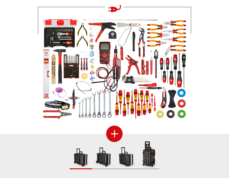 Hauptansicht, Werkzeuge, Werkzeug-Set Elektro Meister pro + Werkzeugtrolley