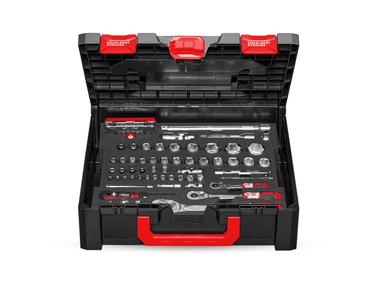 Hauptansicht, STRAUSSboxen, Steckschl.-Satz pro 1/4+3/8+1/2 in STRAUSSbox