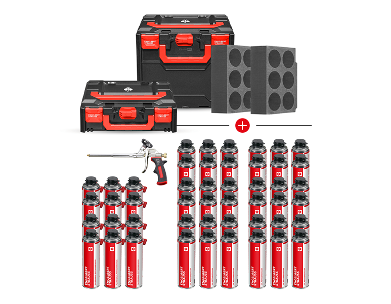 Hauptansicht, Betriebsbedarf, STRAUSSbox Pistolenschaum-Set 340 midi